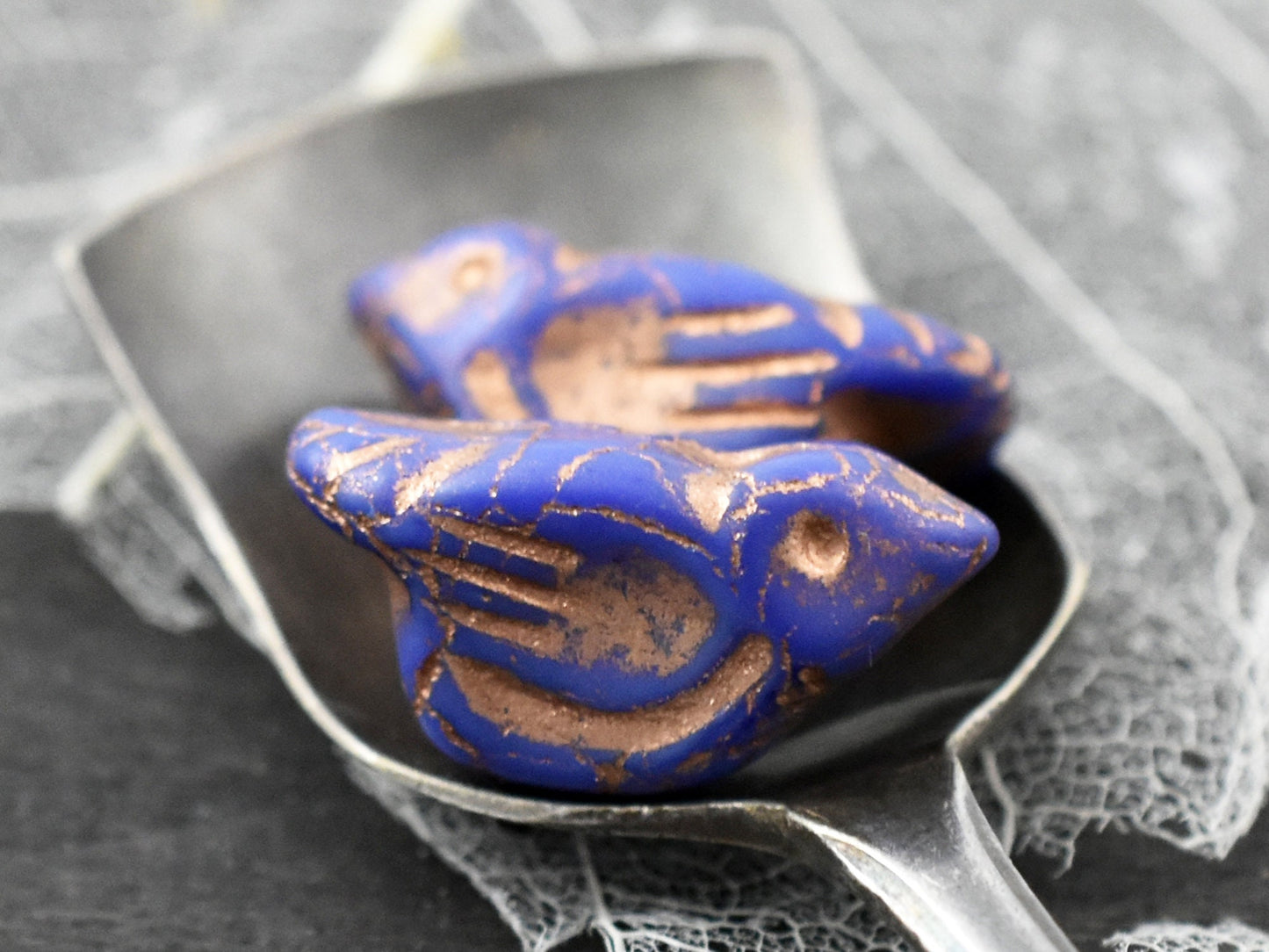 Czech Glass Beads - Bird Beads - Czech Glass Bird Beads - Picasso Beads - Animal Beads - 2pcs - 11x22mm (4510)