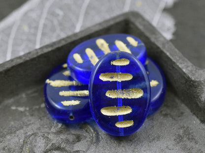 Czech Glass Beads - Large Glass Beads - Oval Beads - Pendant Beads - Focal Beads - Chunky Beads - 25x18mm - 2pcs (676)