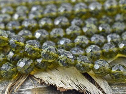 Picasso Beads - Czech Glass Beads - Large Czech Beads - Fire Polished Beads - Round Beads - Chunky Beads - 12mm - 6pcs - (B145)