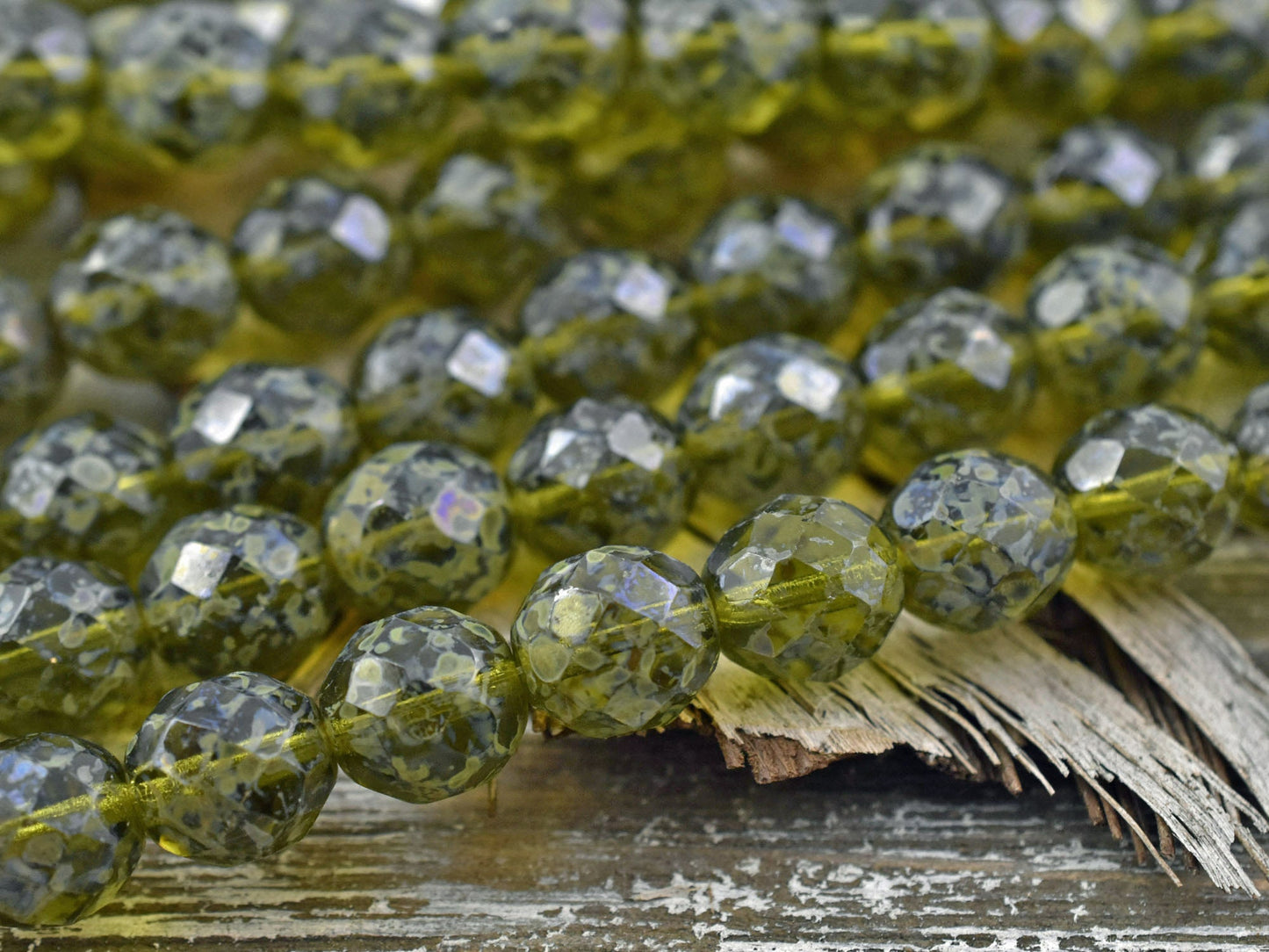 Picasso Beads - Czech Glass Beads - Large Czech Beads - Fire Polished Beads - Round Beads - Chunky Beads - 12mm - 6pcs - (B145)