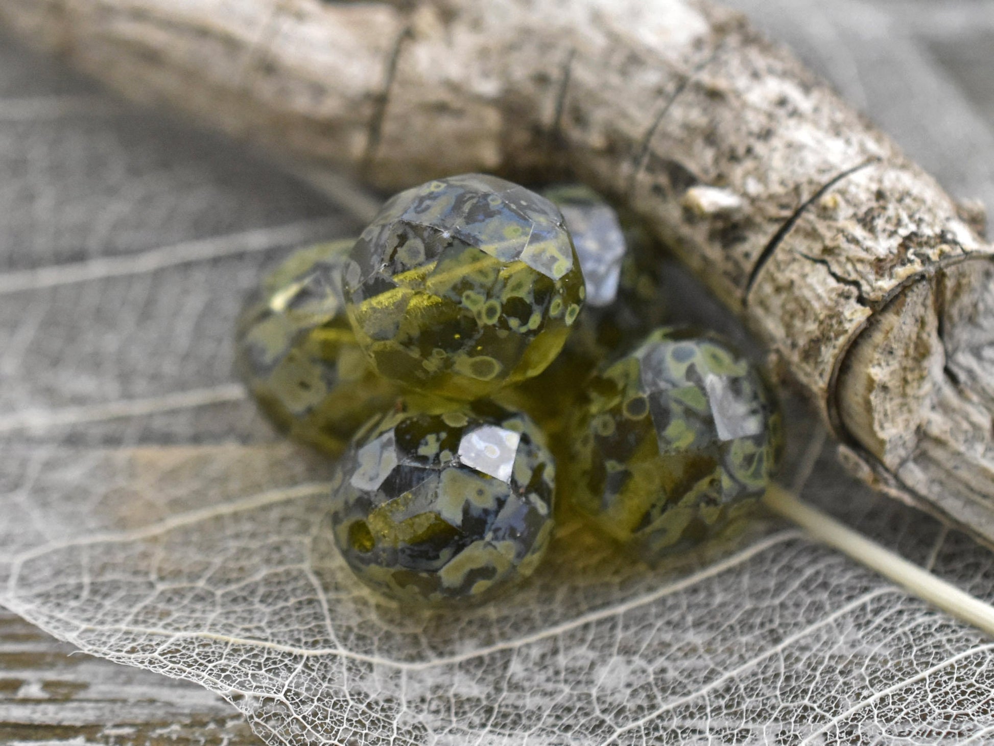 Picasso Beads - Czech Glass Beads - Large Czech Beads - Fire Polished Beads - Round Beads - Chunky Beads - 12mm - 6pcs - (B145)