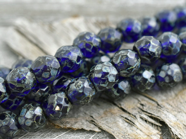 Czech Glass Beads - 10mm Beads - Large Hole Beads - Fire Polished Beads - Round Beads - Faceted Beads - 10pcs - (A136)