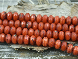 Picasso Beads - Rondelle Beads - Czech Glass Beads - Czech Glass Rondelle - Fire Polish Beads - Choose Your Size