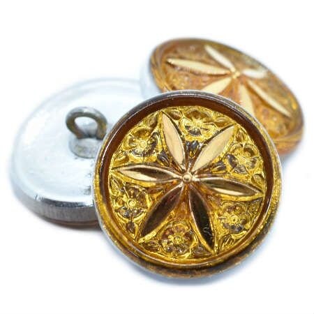 Czech Glass Buttons - Shank Buttons - Artisan Button - Handmade Button - 18mm (2946) 1pcs