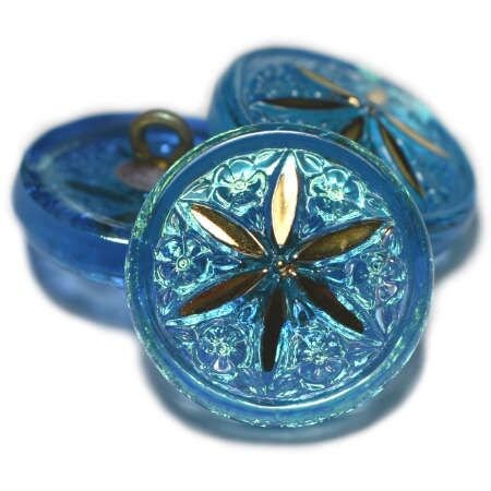Czech Glass Buttons - Shank Buttons - Artisan Button - Handmade Button - 18mm (2669) 1pcs
