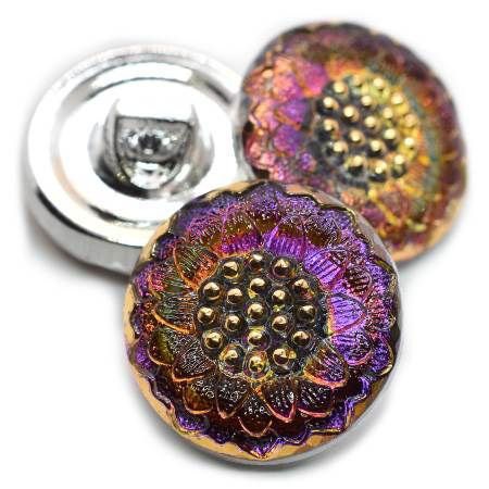 Czech Glass Buttons - Shank Buttons - Artisan Button - Handmade Button - 18mm (2983) 1pcs