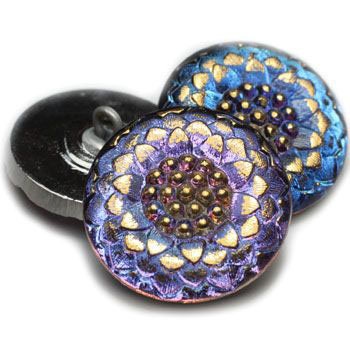 Czech Glass Buttons - Dragonfly Button - Shank Buttons - Artisan Button - Handmade Button - 22mm (2286) 1pcs