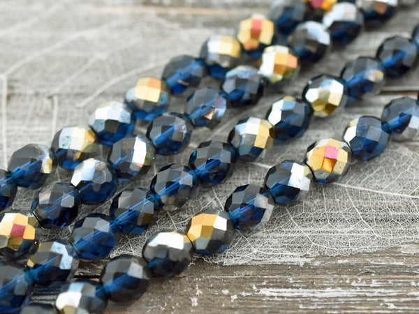 Czech Glass Beads - 10mm Beads - Fire Polished Beads - Round Beads - Faceted Beads - 10pcs - (A657)