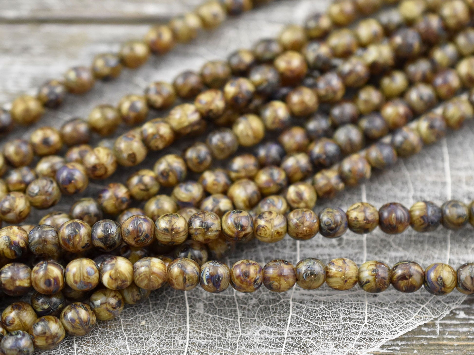 Picasso Beads - Czech Glass Beads - 5mm Beads - Druks - Druk Beads - Round Beads - 5mm - 42pcs - (2868)