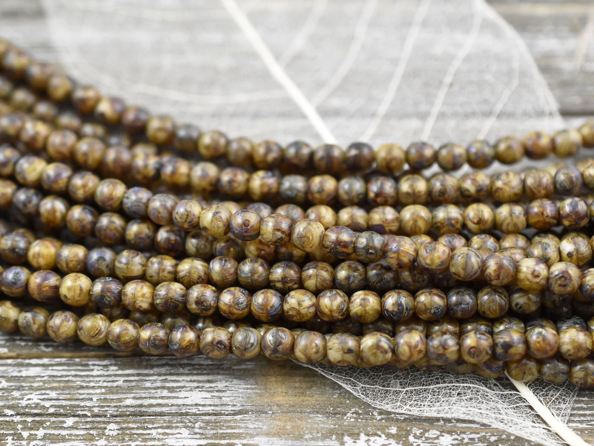 Picasso Beads - Czech Glass Beads - 5mm Beads - Druks - Druk Beads - Round Beads - 5mm - 42pcs - (2868)