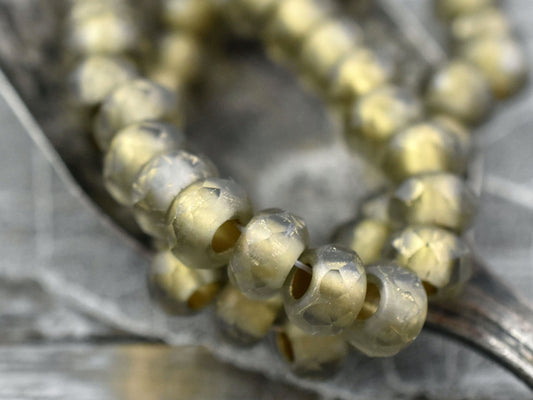 Czech Glass Beads - Large Hole Beads - Roller Beads - Rondelle Beads - Fire Polished Glass Beads - 5x8 Rondelle - Choose Your Qty