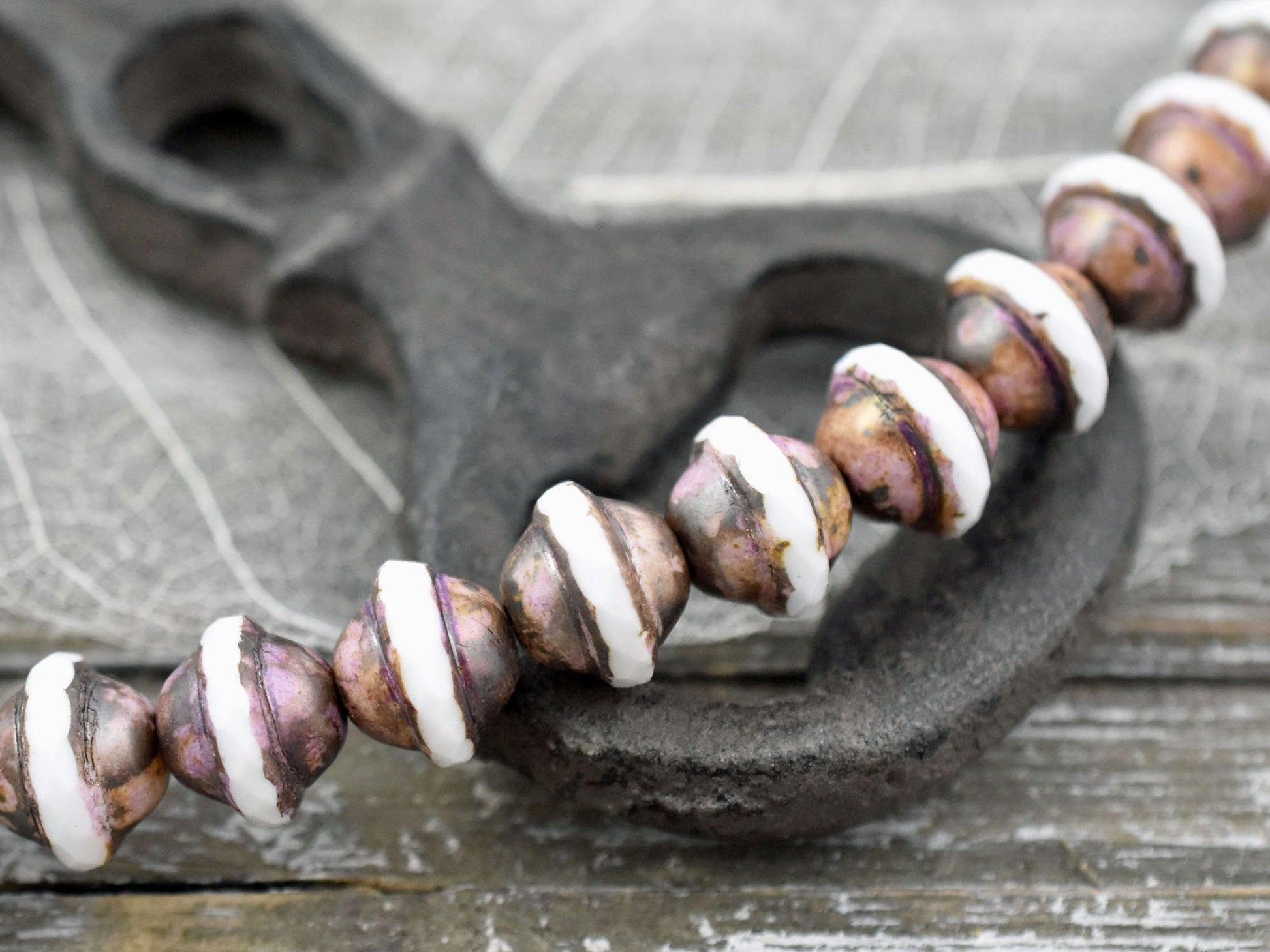 Picasso Beads - Czech Glass Beads - Vintage Beads - Large Glass Beads - Saturn Beads - Saucer Beads - 10pcs - 11x9mm - (4627)