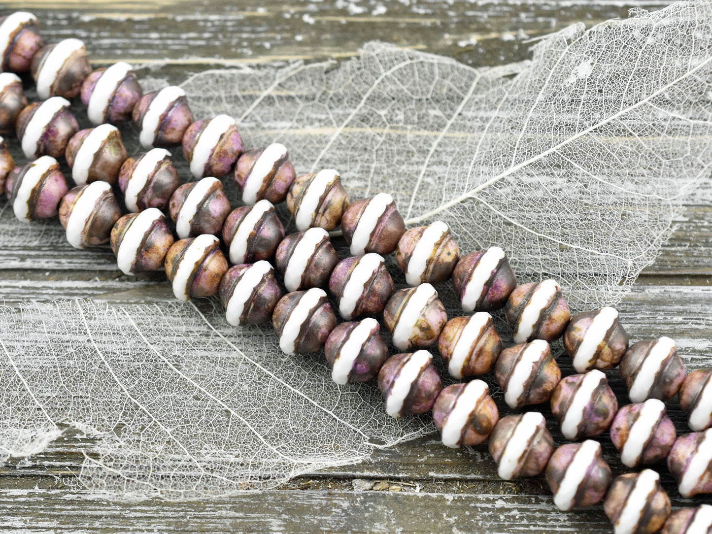 Picasso Beads - Czech Glass Beads - Vintage Beads - Large Glass Beads - Saturn Beads - Saucer Beads - 10pcs - 11x9mm - (4627)