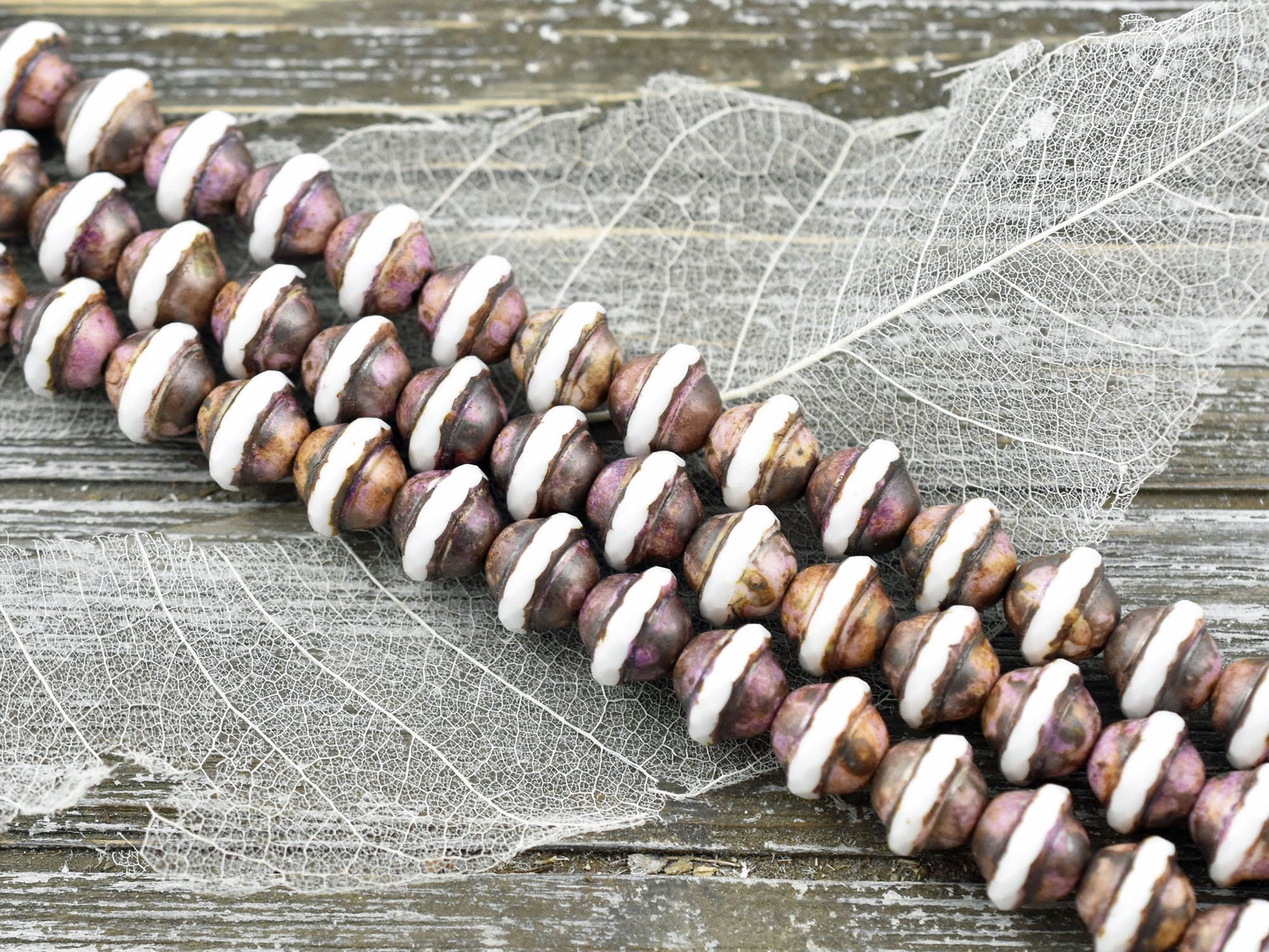 Picasso Beads - Czech Glass Beads - Vintage Beads - Large Glass Beads - Saturn Beads - Saucer Beads - 10pcs - 11x9mm - (4627)