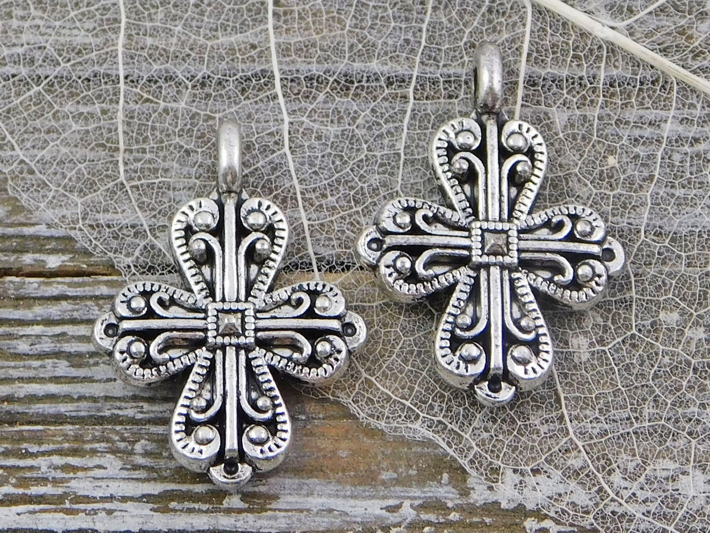 Cross Pendant - Cross Charms - Religious Charms - Catholic Charms - 2pcs - Choose Your Color