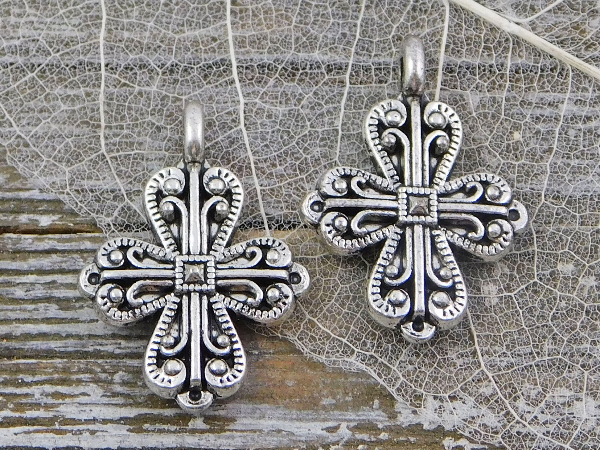 Cross Pendant - Cross Charms - Religious Charms - Catholic Charms - 2pcs - Choose Your Color