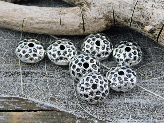 Pewter Beads - Spacer Beads - Rondelle Spacer - Metal Beads - Metal Spacers - Silver Spacers - 5x10mm - 10pcs - (B701)