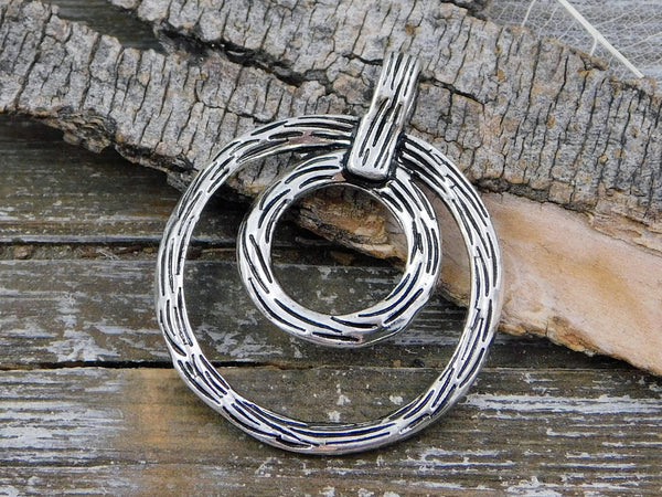 43x35mm Antique Silver Ring Pendant
