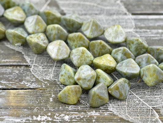 Picasso Beads - Czech Glass Beads - Large Pinch Beads - Vintage Czech Glass - 11mm - 10pcs (1722)