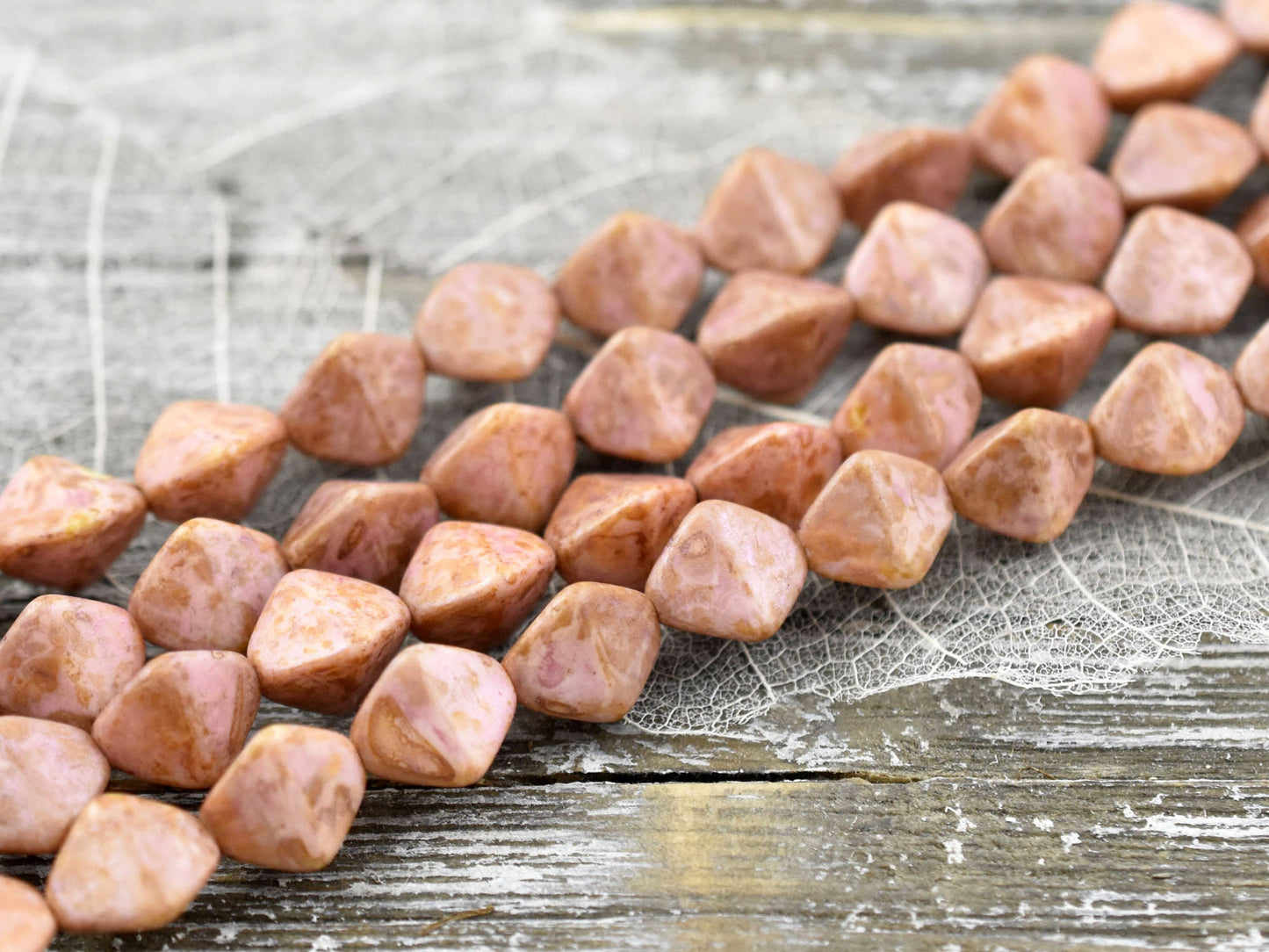 Large Pinch Beads - Picasso Beads - Czech Glass Beads - Vintage Beads - Chunky Beads - 11mm - 10pcs (4723)