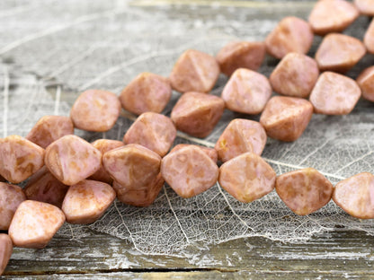 Large Pinch Beads - Picasso Beads - Czech Glass Beads - Vintage Beads - Chunky Beads - 11mm - 10pcs (4723)