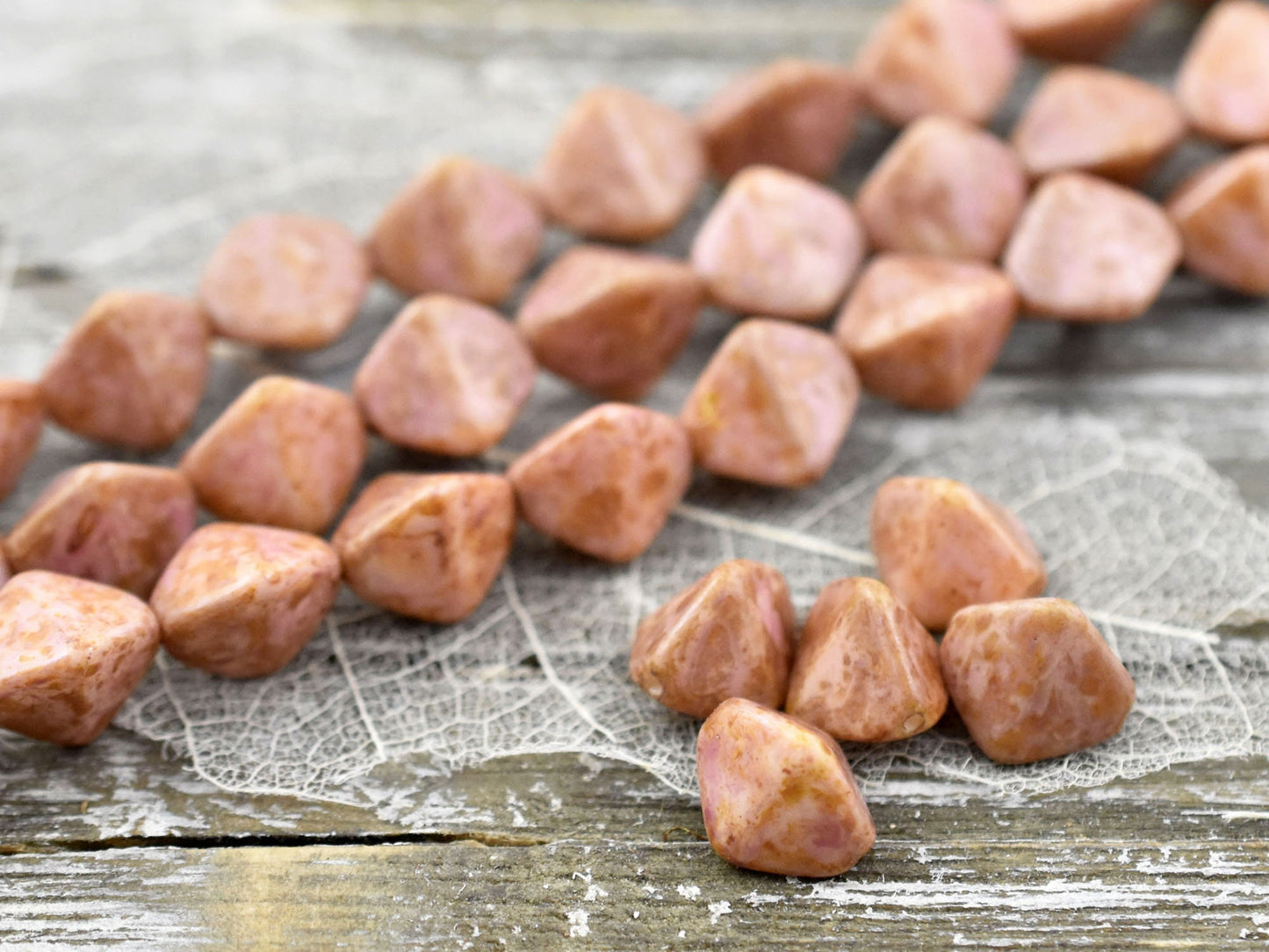 Large Pinch Beads - Picasso Beads - Czech Glass Beads - Vintage Beads - Chunky Beads - 11mm - 10pcs (4723)