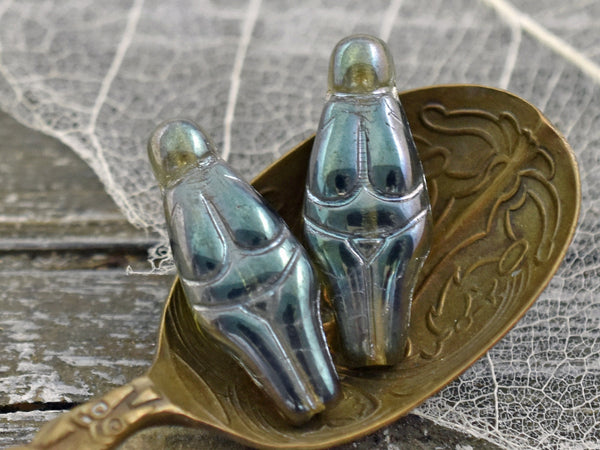 Czech Glass Beads - Goddess Bead - Picasso Beads - 21x10mm - 4pcs - (5773)