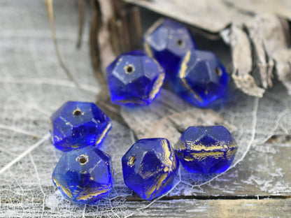 Czech  Glass Beads - English Cut Beads - Round Beads - Antique Cut Beads - 10mm Beads - Faceted Beads - 10pcs (5159)