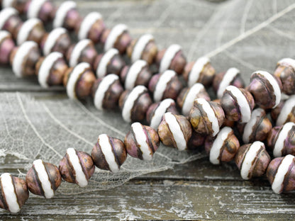 Picasso Beads - Czech Glass Beads - Vintage Beads - Large Glass Beads - Saturn Beads - Saucer Beads - 10pcs - 11x9mm - (4627)