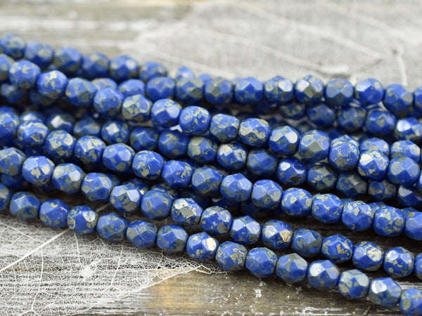 Picasso Beads - Czech Glass Beads - Fire Polished Beads - Round Beads - 6mm - 25pcs (2609)
