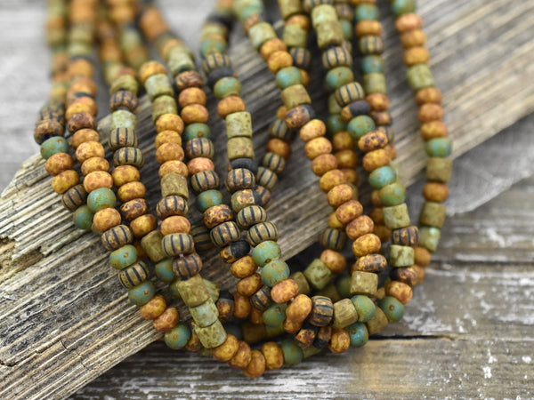 Picasso Seed Beads - Aged Picasso Beads - Czech Glass Beads - Size 6 Seed Beads - 5/0 - 10" Strand - (6044)