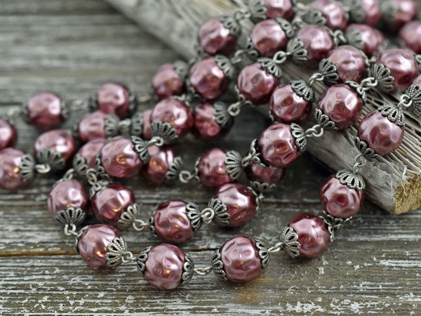 Bead Chain - Czech Pearl Chain - Beaded Chain - Czech Glass Pearls - Sold by the foot - (CH8)