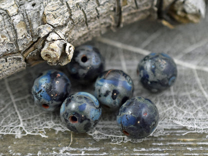 Picasso Beads - Czech Glass Beads - Druk Beads - 8mm Beads - Round Beads - 15pcs - (1828)