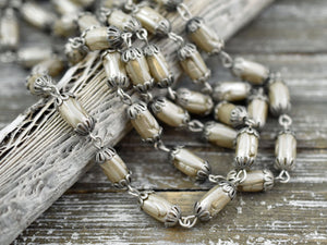 Pearl Chain - Czech Pearl Chain - Beaded Chain - Czech Glass Pearls - Sold by the foot - (CH10)