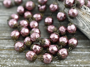 Bead Chain - Czech Pearl Chain - Beaded Chain - Czech Glass Pearls - Sold by the foot - (CH11)