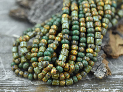 Picasso Seed Beads - Aged Picasso Beads - Czech Glass Beads - Size 6 Seed Beads - 6/0 - 9" Strand - (A365)