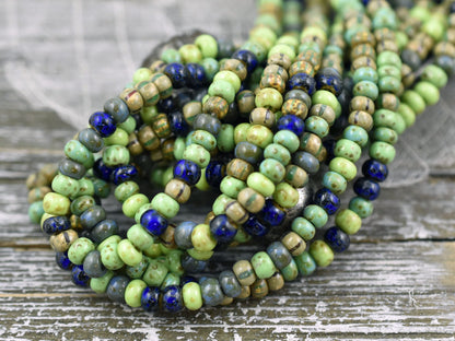 Picasso Seed Beads - Aged Picasso Beads - Czech Glass Beads - Size 6 Seed Beads - 5/0 - 10" Strand - (5641)