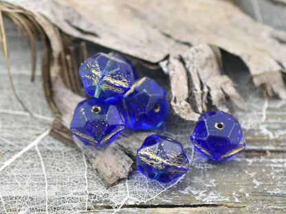 Czech  Glass Beads - English Cut Beads - Round Beads - Antique Cut Beads - 10mm Beads - Faceted Beads - 10pcs (5159)