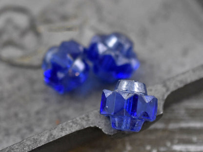 Picasso Beads - Czech Glass Beads - Chunky Beads - Crown Beads - New Czech Beads - Large Glass Beads - 13x15mm - 4pcs - (A435)