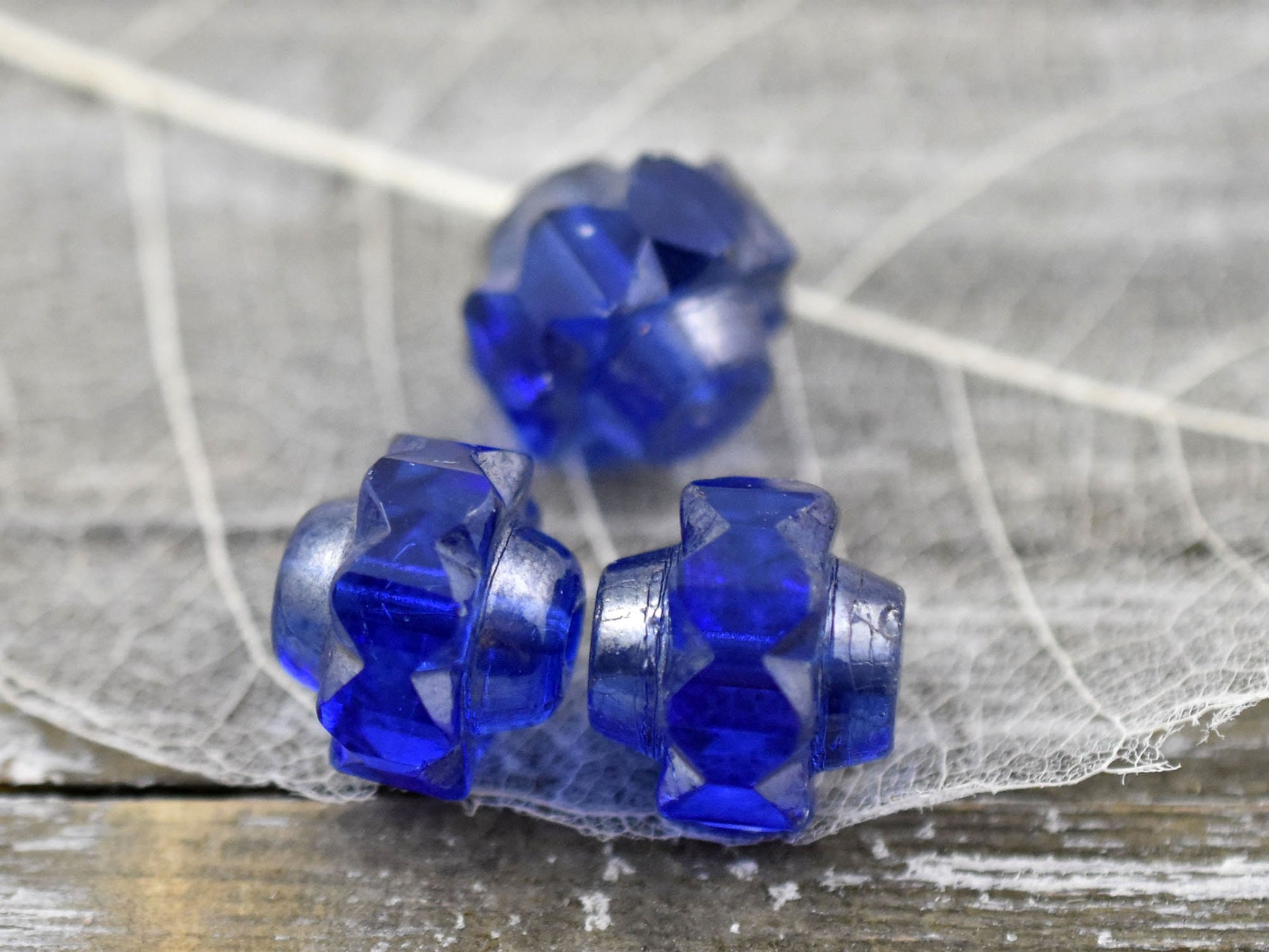 Picasso Beads - Czech Glass Beads - Chunky Beads - Crown Beads - New Czech Beads - Large Glass Beads - 13x15mm - 4pcs - (A435)