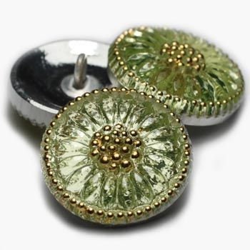 Czech Glass Buttons - Flower Button - Shank Buttons - Artisan Button - Handmade Button - 18mm (1356) 1pcs