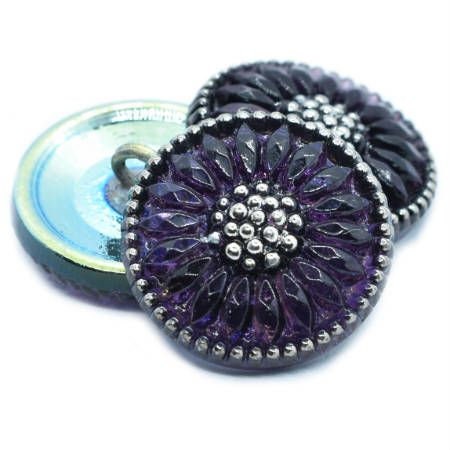 Czech Glass Buttons - Shank Buttons - Artisan Button - Handmade Button - 18mm (1311) 1pcs