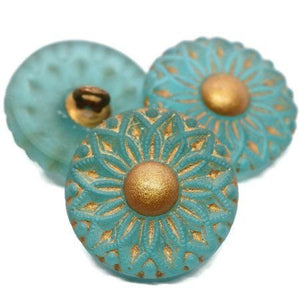 Czech Glass Buttons - Shank Buttons - Artisan Button - Handmade Button - 18mm (1291) 1pcs
