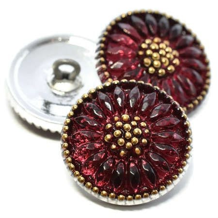 Czech Glass Buttons - Shank Buttons - Artisan Button - Handmade Button - 18mm (1258) 1pcs