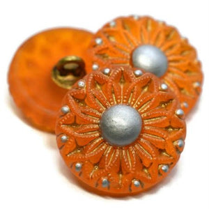 Czech Glass Buttons - Shank Buttons - Artisan Button - Handmade Button - 18mm (1135) 1pcs