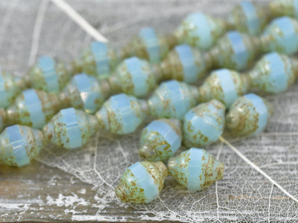 Czech Glass Beads - Turbine Beads - Cathedral Beads - Picasso Beads - 11x9mm- 10pcs (4103)