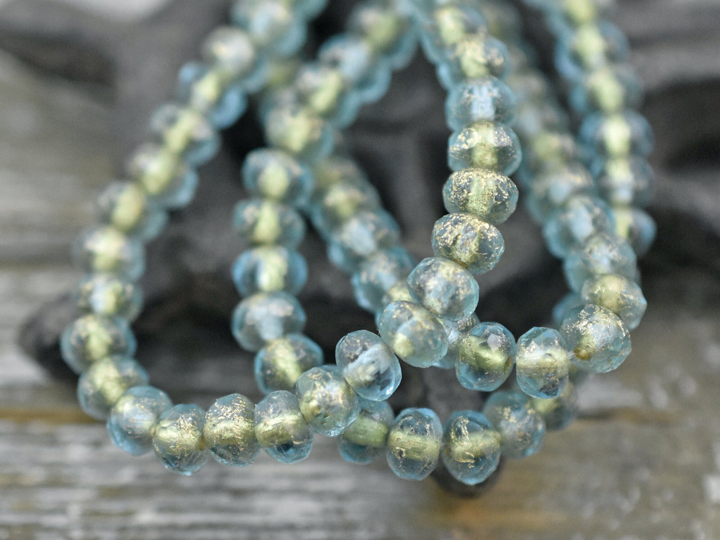 Czech Glass Beads - Picasso Beads - Rondelle Beads - Fire Polished Beads - 30pcs - 3x5mm - (2626)