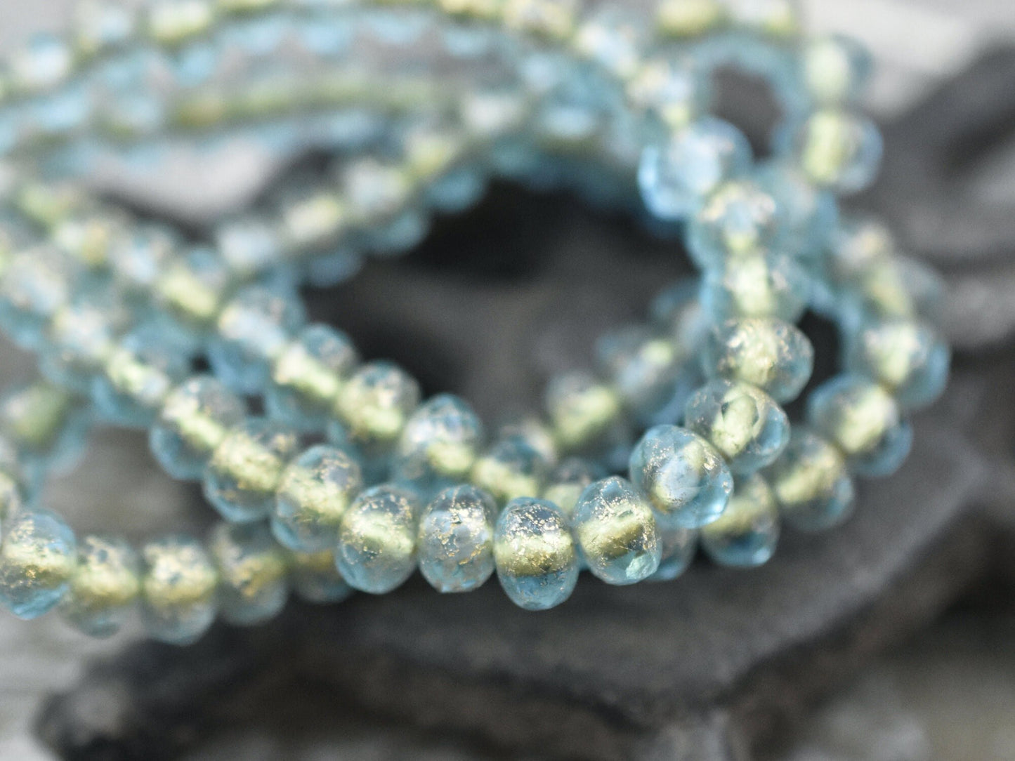 Czech Glass Beads - Picasso Beads - Rondelle Beads - Fire Polished Beads - 30pcs - 3x5mm - (2626)