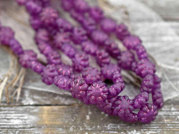 Flower Beads - New Czech Beads - Czech Glass Beads - Cactus Flower - 9mm - 15pcs - (5909)