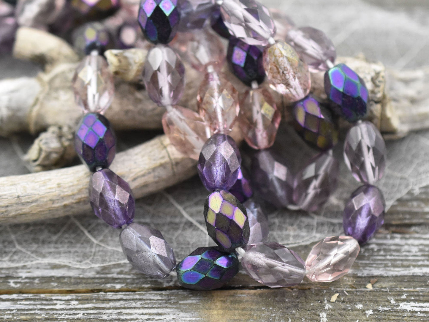 Czech Glass Beads - Fire Polished Beads - Oval Beads - 10x7mm - 25pcs (1229)